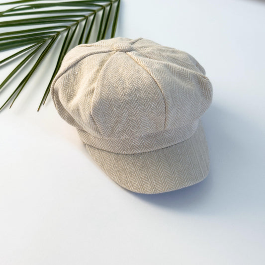 Beige Newsboy Cap, Baby Toddler Boys Hat, 0–10 Years, Rustic Ring Bearer Outfit, Ivy Flat Cap, Gatsby Style Hat, Wedding Photo Prop