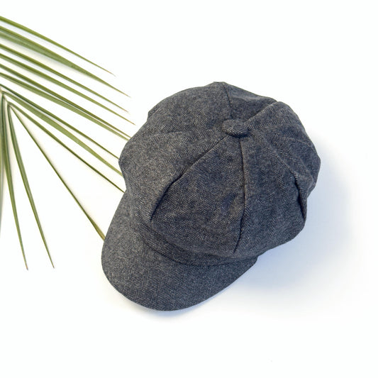 Gray Newsboy Cap, Rustic Gatsby Hat, Ivy Flat Cap, All Sizes Baby to Adult, Ring Bearer Outfit, Wedding Photo Prop, Groomsmen Gift